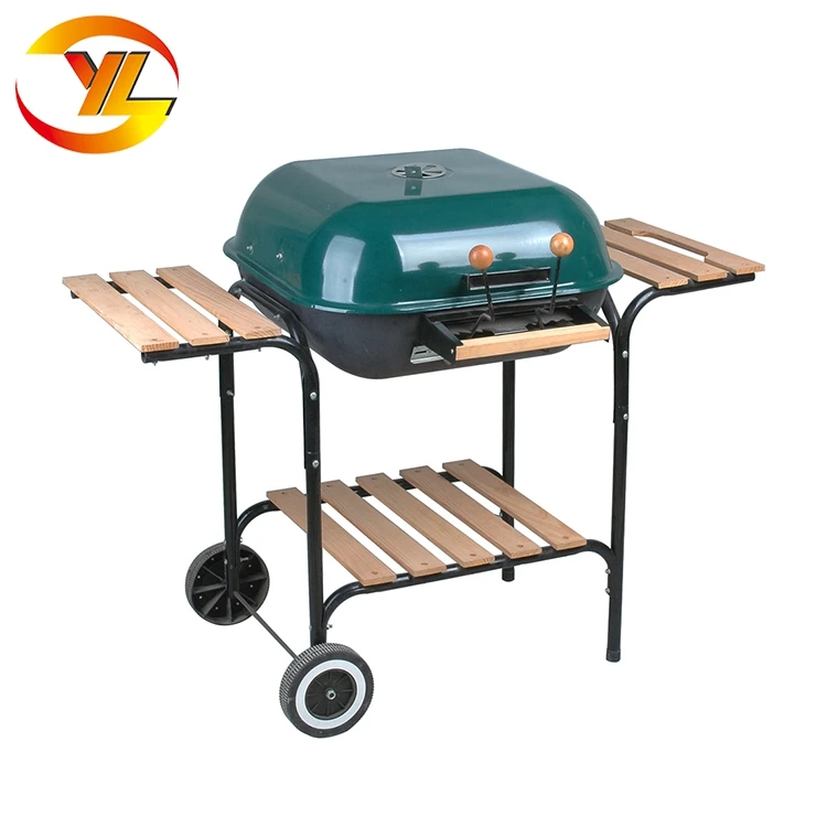 22 inch Square Outdoor kitchen trolly Charcoal cart Barbecue grill