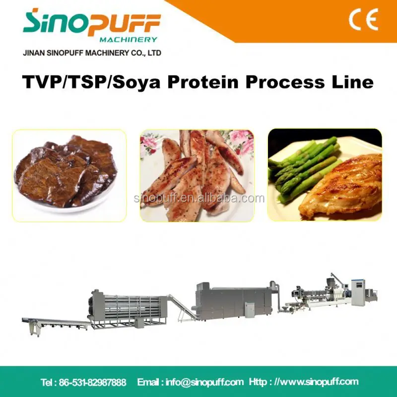 Vegetable Protein Production Line/Automatic Textured Tvp Soya Nuggets Plant HMMA High Moisture Meat Analogue