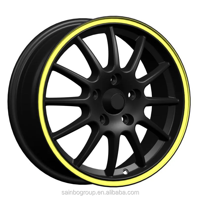 black yellow line alloy wheels 5x120 car rims Z220