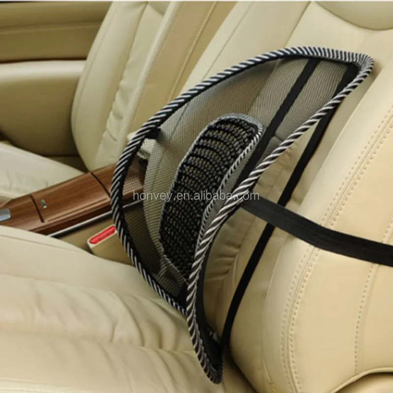 Car Seat Chair Massage Back Lumbar Support Mesh Ventilate Cushion Pad Black