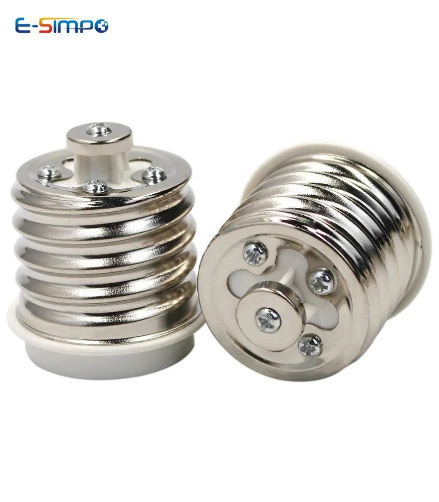 
E39 to E26 E40 to E27 Light Bulb Socket Adapter Mogul Lamp Base to Medium Screw Holder Converter PBT Housing 