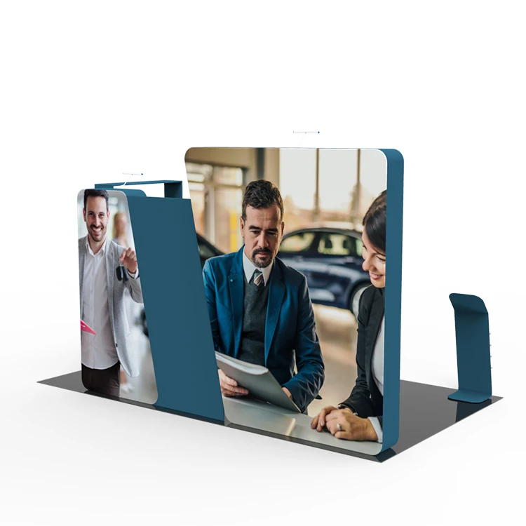 Aluminum Fabric 10x20 Trade Fair Backdrop with TV Stands for Expo Display Wedding Advertising Applications