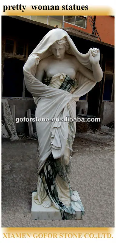 Natural stone alabaster statue,pretty woman statues