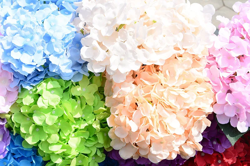 Hot Selling 50cm Hydrangea 7 Heads Bunch Faux hydrangea For Home Decoration Wedding Hydrangea Artificial Flowers