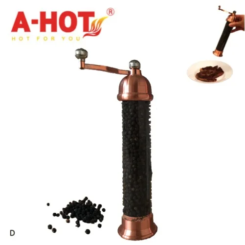 Hot Sale Acrylic Body Rose Gold Color Pepper Salt Grinder Mill