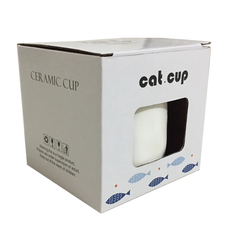 Corrugated coffee water cup box custom ceramic mug products packaging mailing shipping box