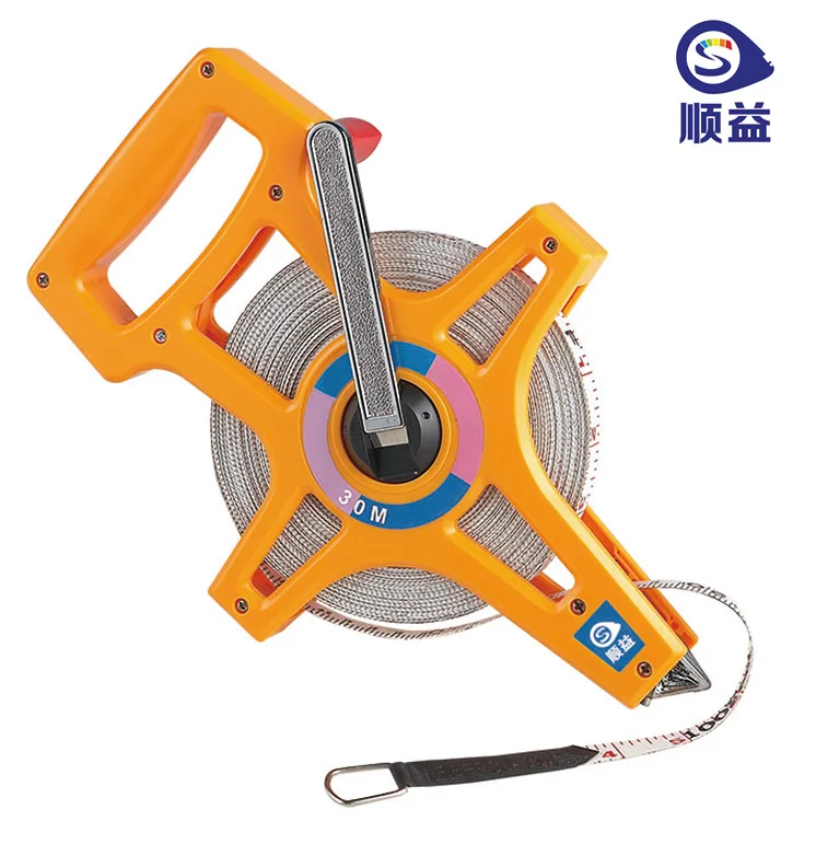 Heavy duty ground pipe long measuring tape long round tapeline distance measure Open Reel Fiberglass Measuring Tape