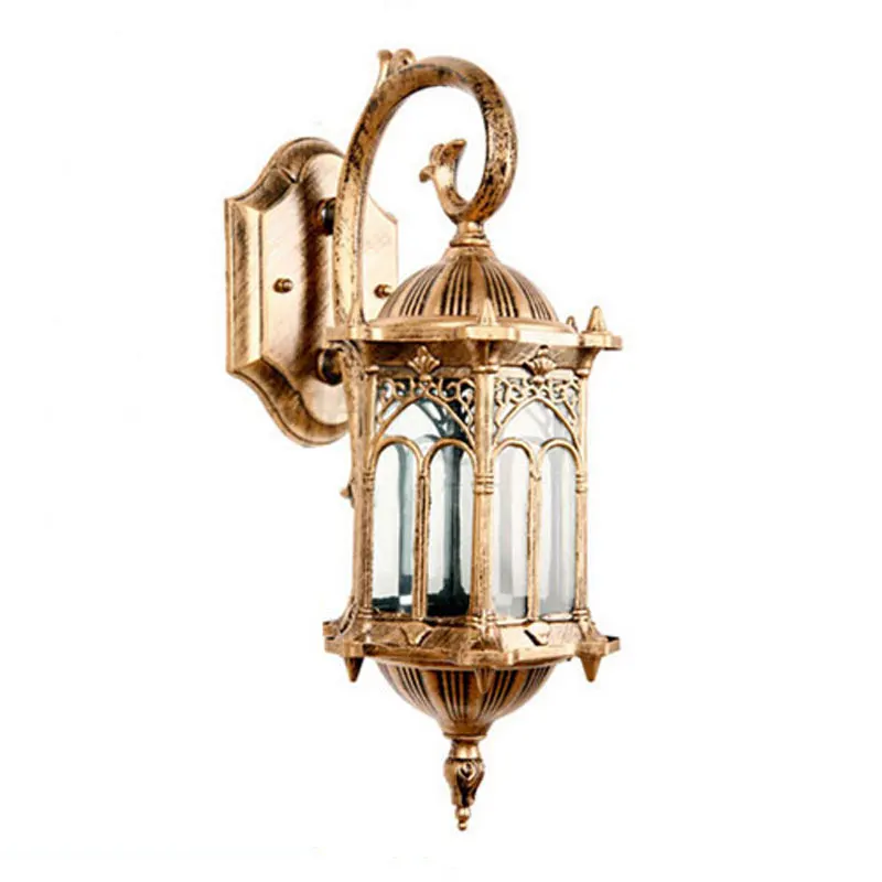 Черное бронзовое наружное бра для крыльца E27 освещение жилых помещений и балкона светодиодная настенная ретро-лампа сада ворот