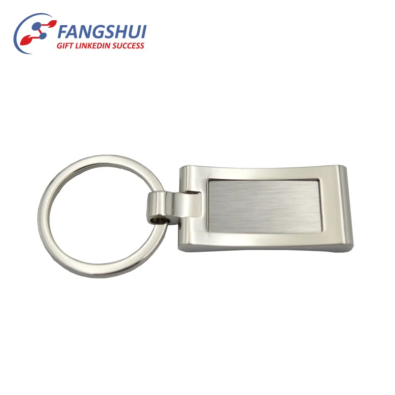 baratos al por mayor brand name keychain blank supermarket oblong shape zinc alloy custom metal key ring