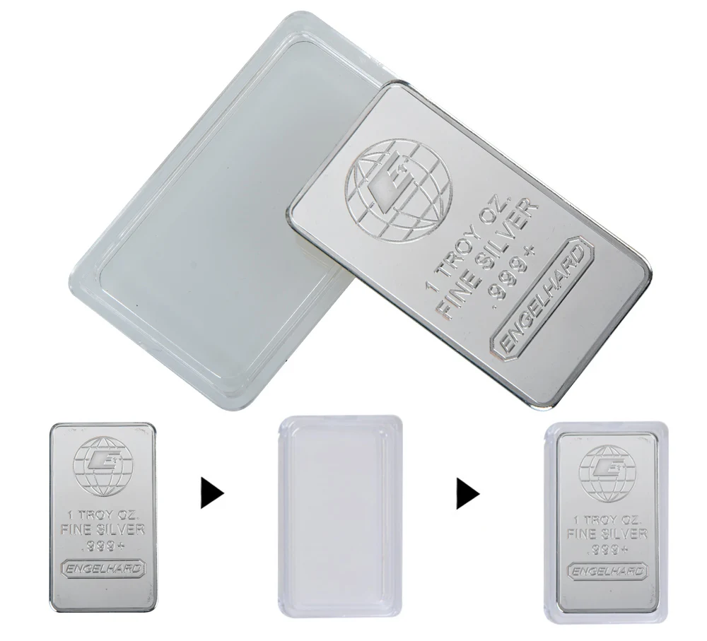 Hot Sale 24K Silver Plated Coin High Quality Gold Banknote Metal Bars with Plastic Case for Collectible