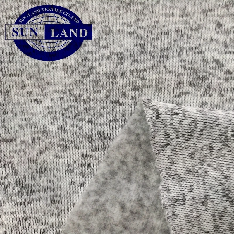 100% polyester thick needle melange fleece fabric for autumn winter cloth keep warm