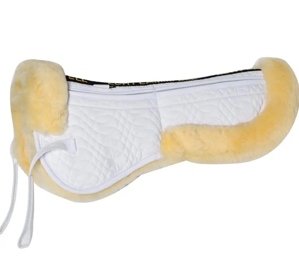 Good quality half pad sheepskin saddle pad wholesale saddle pad set