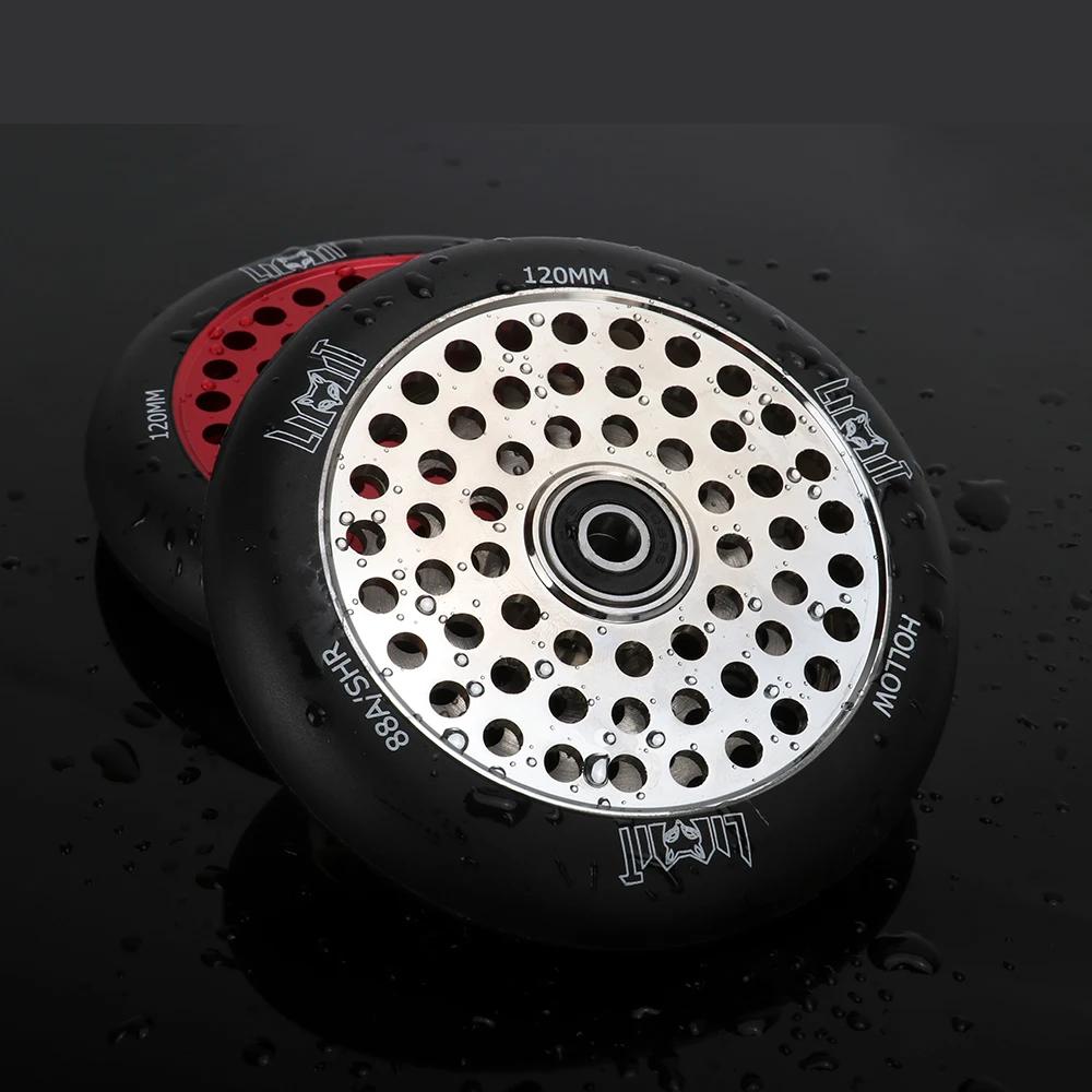 Freestyle pro stunt scooter parts hollow wheels 120mm metal core wheels