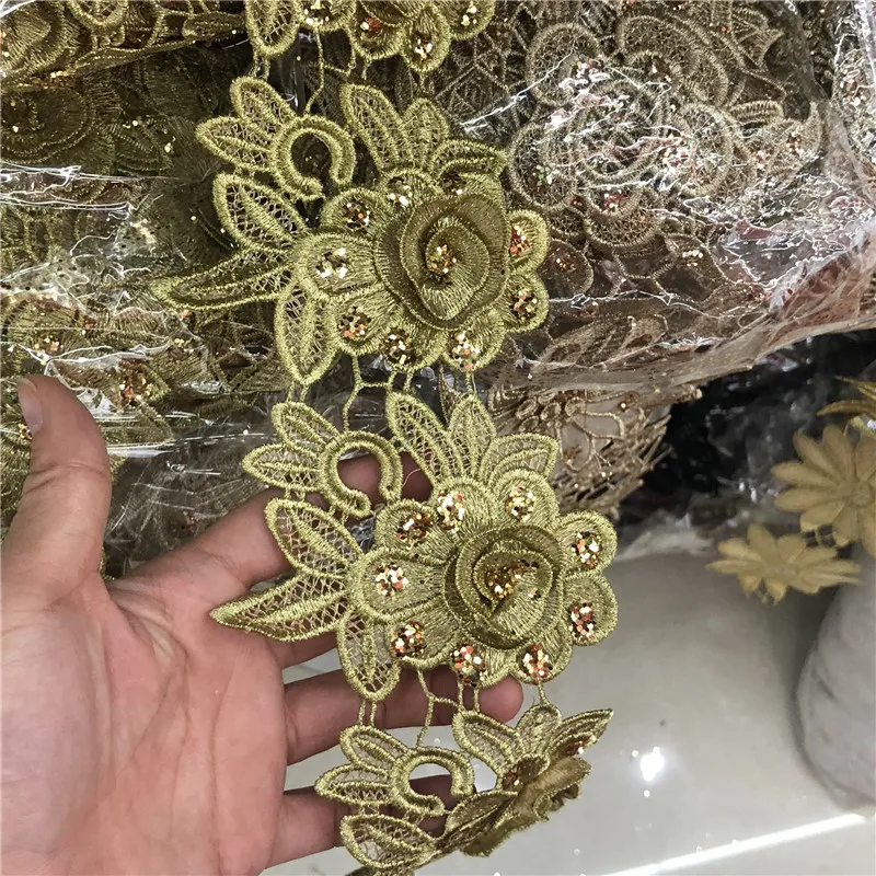 2018 new arrival embroidery designs 3d flower lace for clothes