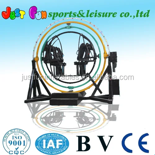 3 or 4 seats rotating human gyroscope thrilling 3D space ring for sale in theme park rides