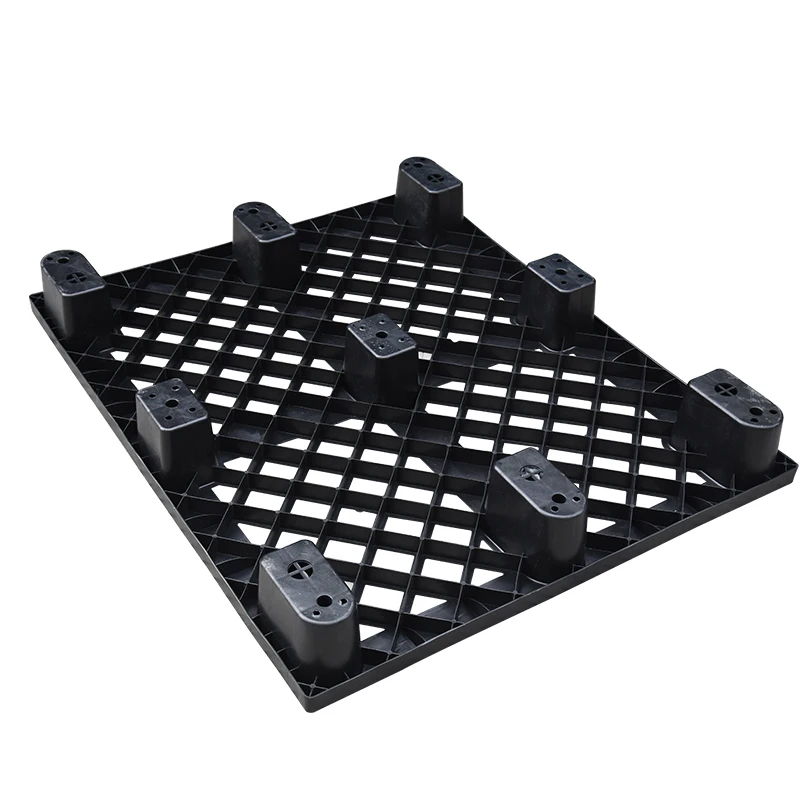 
Disposable single nestable black one way shipping 9 runners plastic pallet 