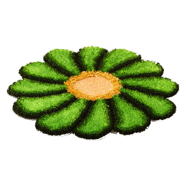 
Polyester green round flower shaggy carpet 