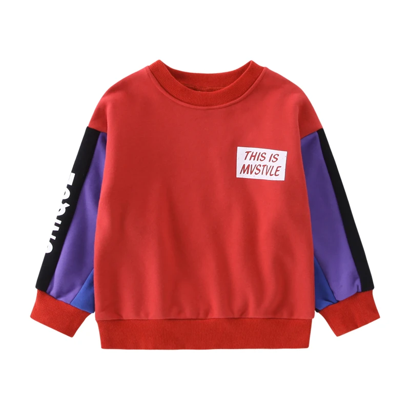 
DRSY1810BD22 Boy pullover winter sweatshirt without hood casual plain sweatshirt for kids 