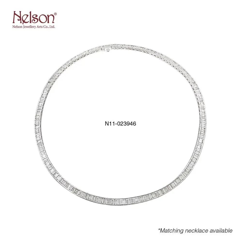 
2021 Nelson Jewellery Best Selling Sparkle Love 18K 750 White Gold Natural Baguette Diamond Anniversary Eternal Ring For Women 