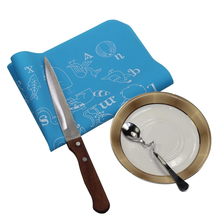 wholesale custom printing antislip heat-resistant food grade baby disposable silicone place mat for kids
