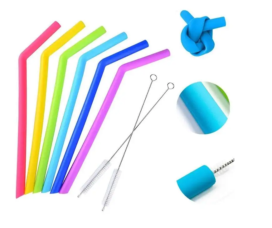 Kids Safety Foldable Silicone Rubber Straw