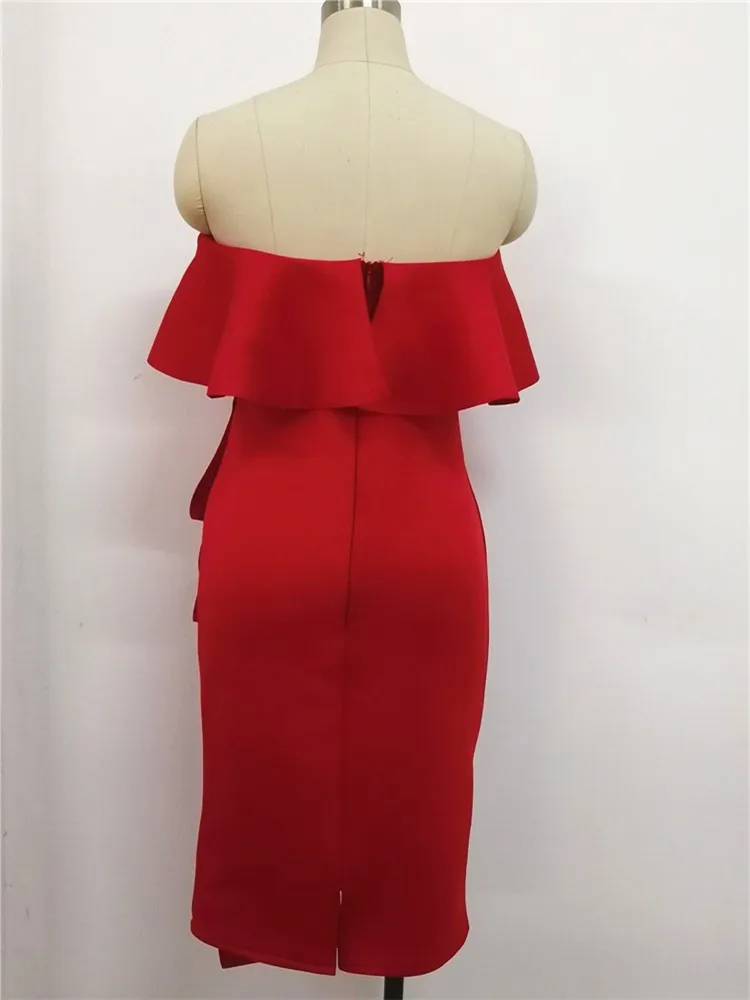 Hot Girl Dress Bodycon Evening Off Shoulder Party Ruffles Sexy Summer Club Wear Dress Backless Ladies Slim Elegant Tight Robes
