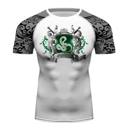 HP Slytherin Printed Men T-shirt 1 Piece MOQ Custom Tees Your Name Photo Text DIY Men MMA BJJ Workout Gym Tops