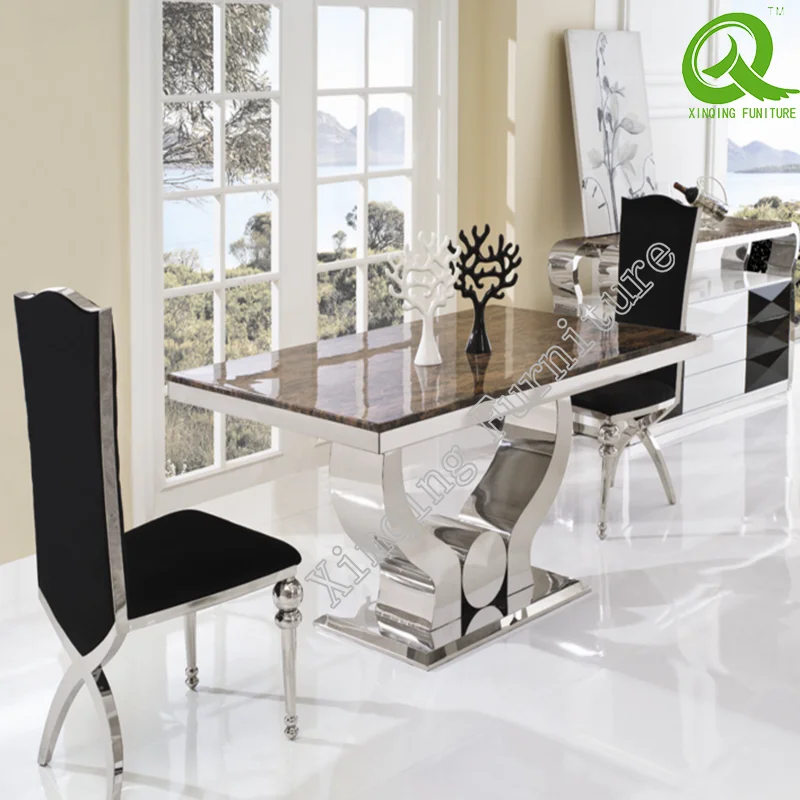 Hot Selling Modern Stainless Steel Marble DiningTable for Living Room Furniture