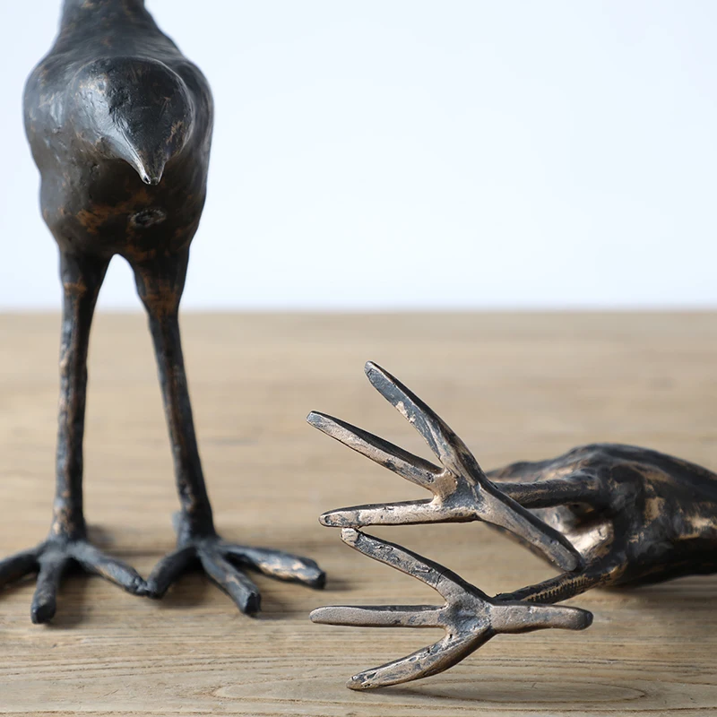 Table Decoration Bronze Textured  Abstract Bird Sculpture Resin