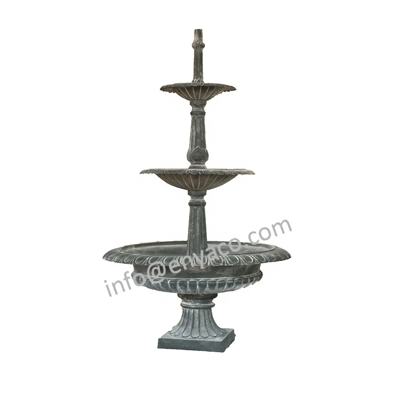 Wholesale Large Exterior Landscaping Pool Decor Cast Iron Classic Tall 3 Tier Lake Standing Water Fountains Outdoor Garden