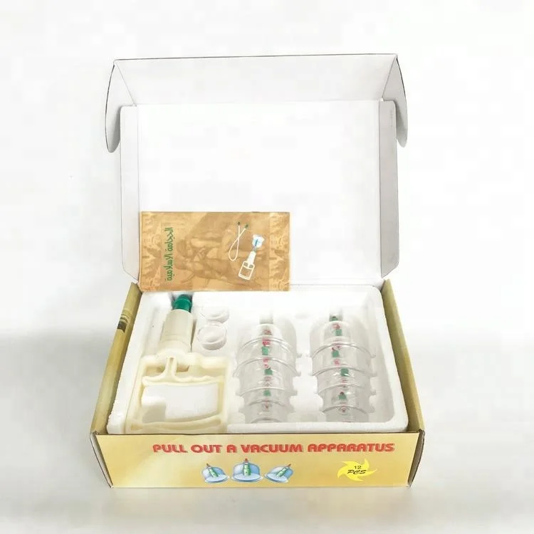 Vacuum Cupping Set for Health Traditional 12 Cups Chinese Medicine Apparatus First-class Plastic AW-12