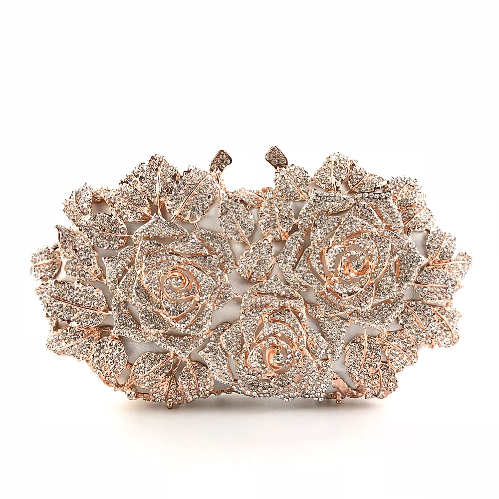 
OC3709 Handmade high quality flower evening bags crystal evening bag 