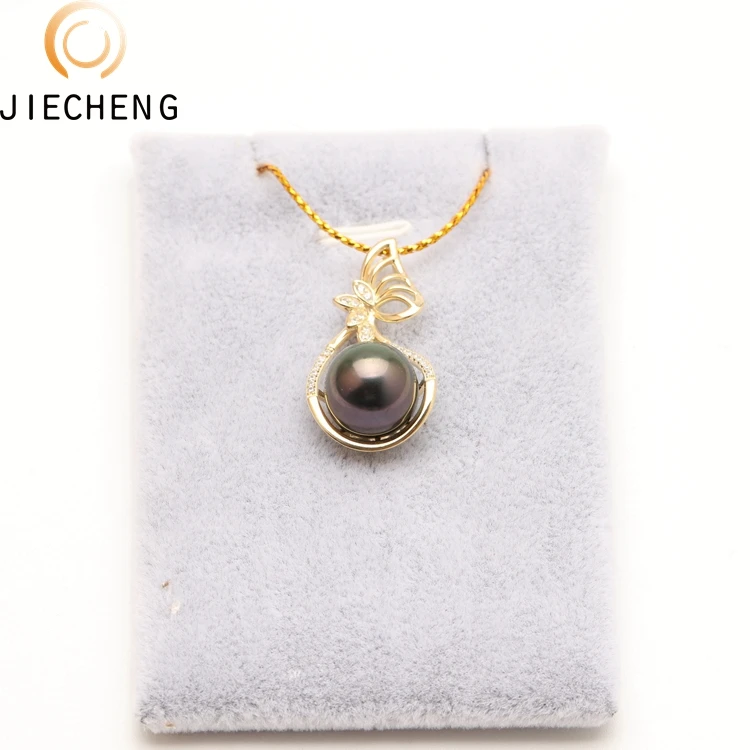 11-12mm AAA wholesale 925 sterling silver tahiti pearl jewelry pendant necklace