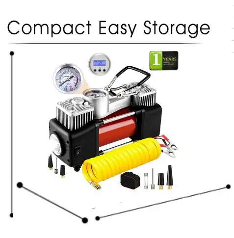 Portable Air Compressor Pump 150 PSI, 12V 140W Auto Digital Car Tire Inflator Gauge