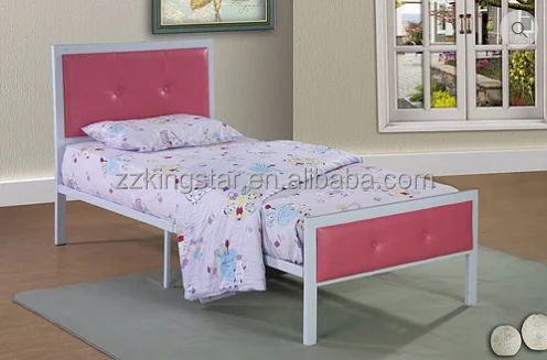 Factory price metal frame upholstered single bed