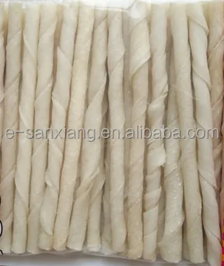 white rawhide twist sticks dog chew natural dog dental chewing food