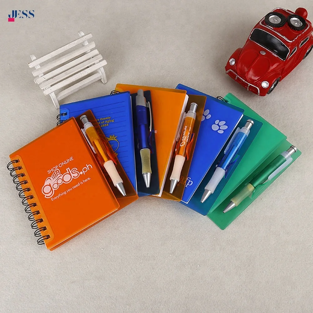 Promotional Custom Spiral PP Cover Mini Notebook with Pen