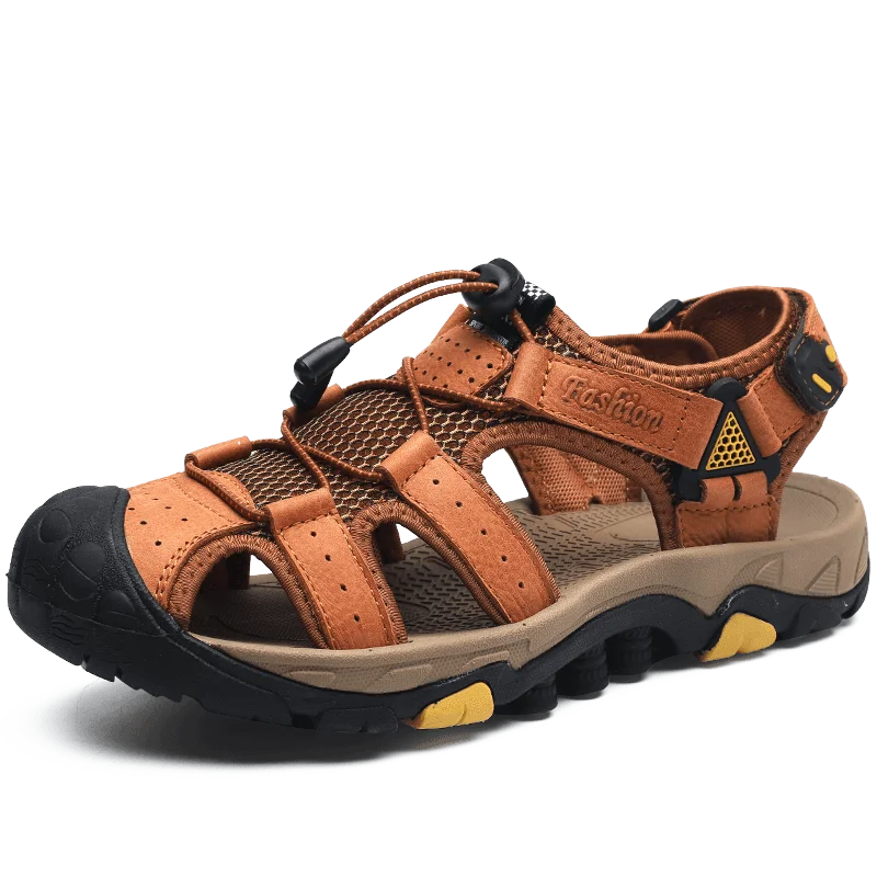 
Genuine leather comfortable hand-made outdoor soft casual sandals for men 