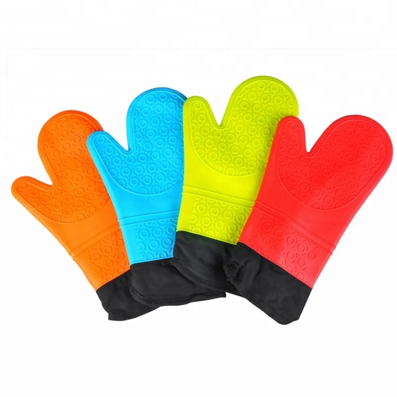 
Silicone Oven Mitts Professional Heat Resistant Pot Holder Baking Gloves 