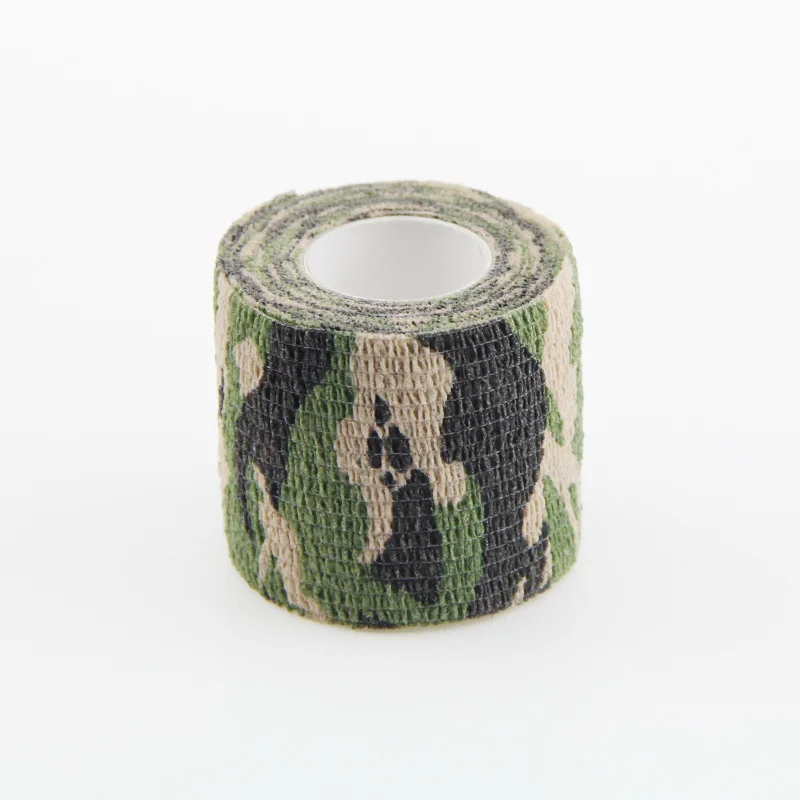 5cmx4.5m camouflage printed non woven cohesive self adhering elastic bandages wrap for outdoor sports protection