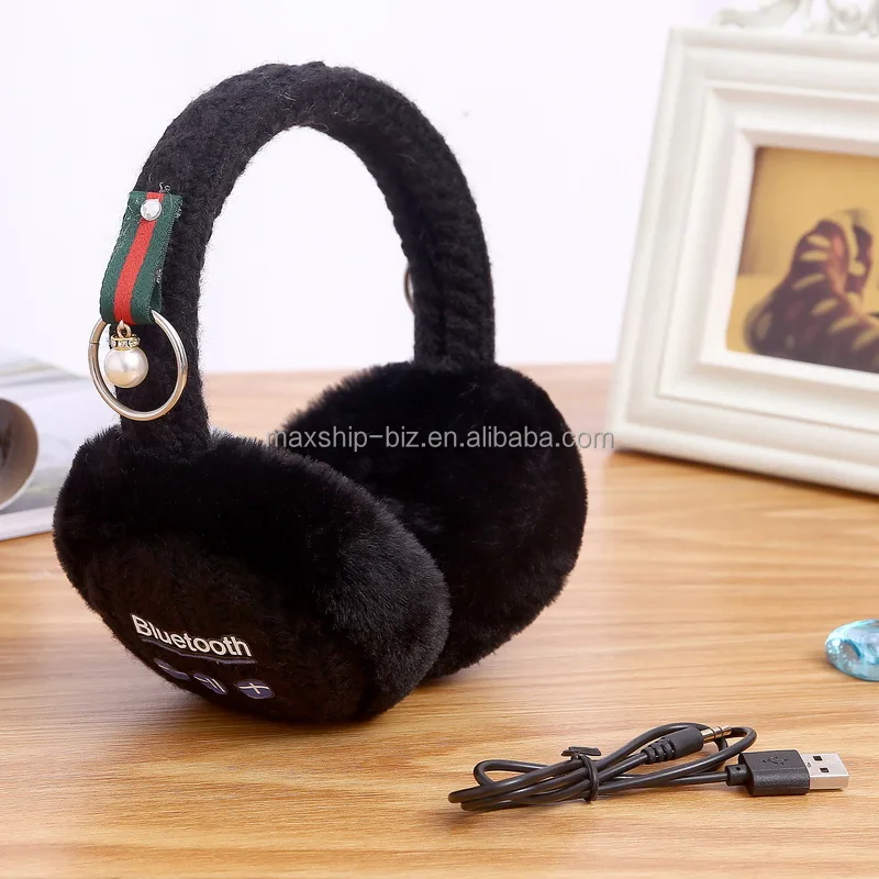 Winter wireless earphone fur earmuff