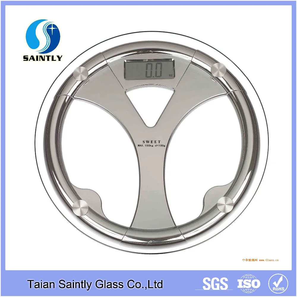 5mm 6mm customized mold silk screen tempered scale weight glass