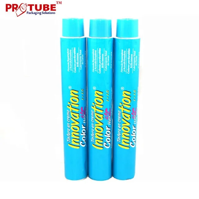 Aluminum cosmetic tube for hair color, hair dye, hair colortant cream packaging