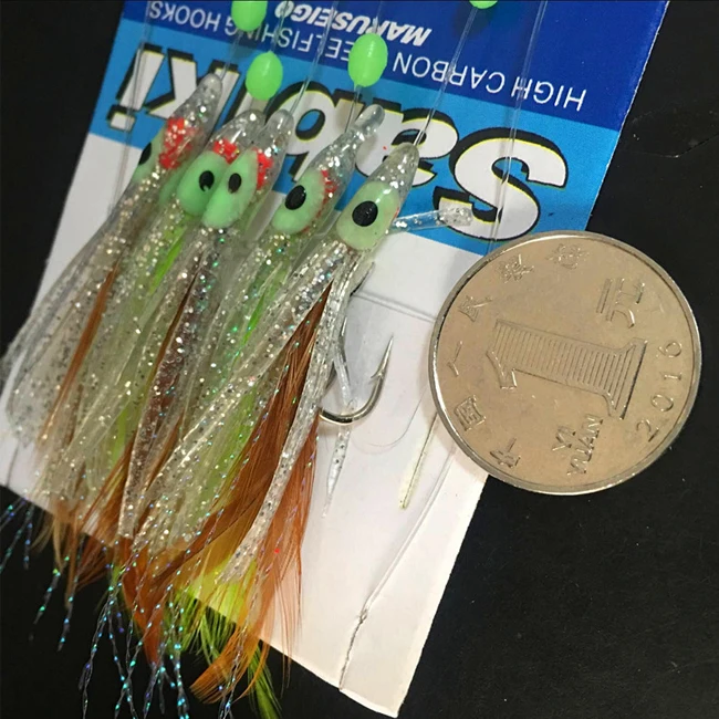 Морская рыболовная приманка осьминог юбки rig sabiki Кальмар джиг крюк