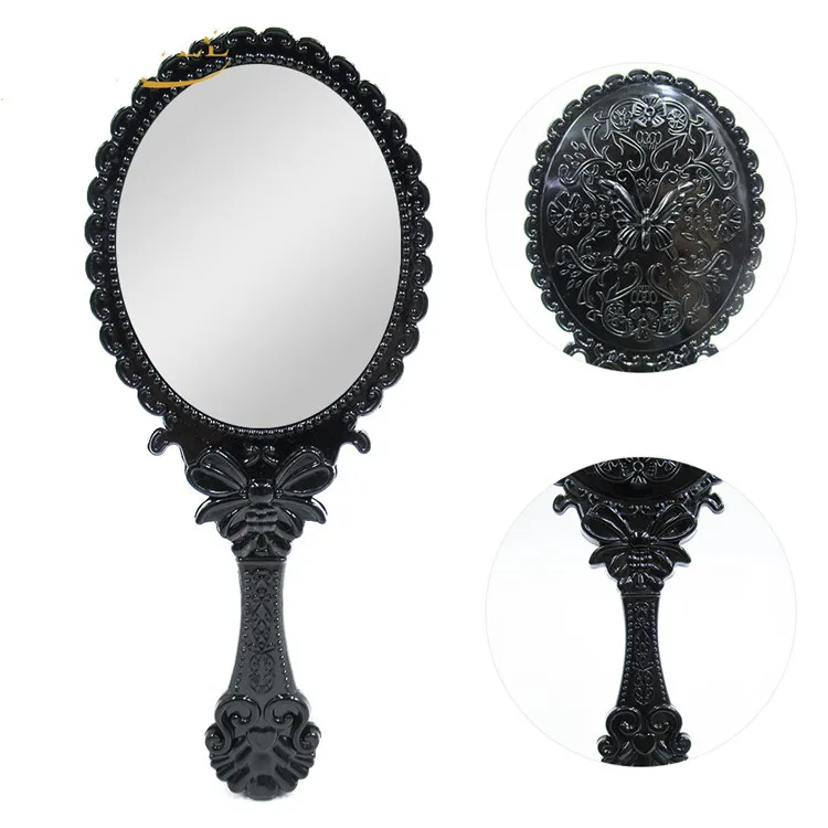 Пластиковое косметическое зеркало для наращивания ресниц с бабочками и цветами