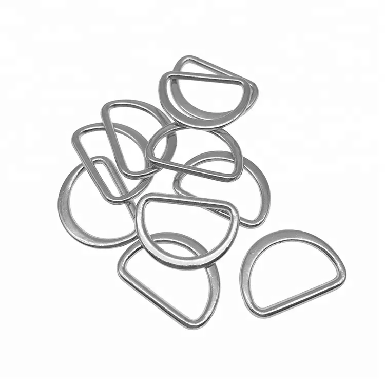 Customized Sizes Flat Loop D Ring Metal Nickel Webbing Slide Adjustable Handbag Backpack Metal Buckle