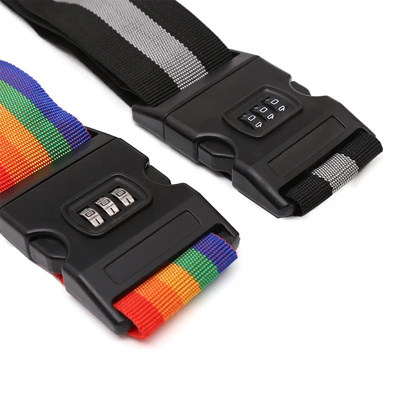 Custom luggage strap,polyester luggage belt with lock,travel luggage bag belt