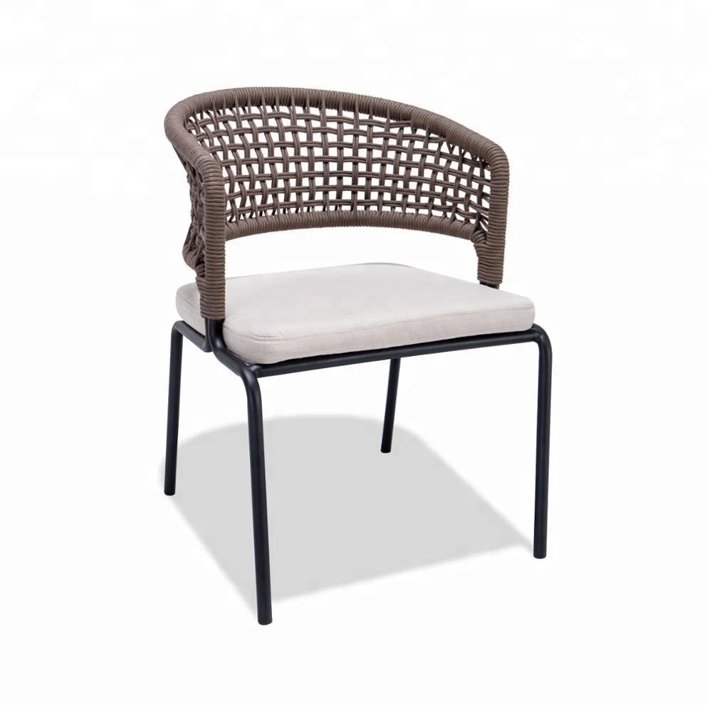 Лидер продаж, уличная мебель, современный Плетеный обеденный стул из рисового белого полотна