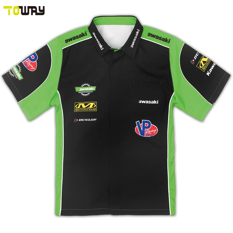 На пуговицах с сублимационной печатью на заказ гонки рубашки для мальчиков