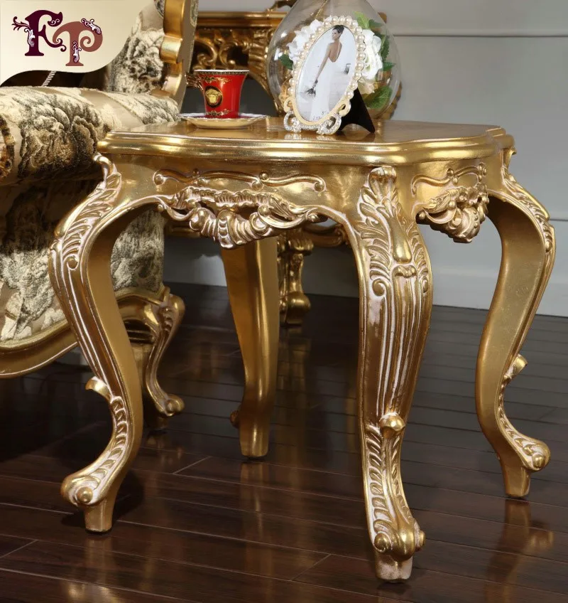 classical baroque furniture -Gilding golden foil royalty table